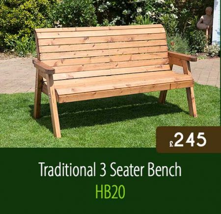 Traditional 3 Seater Bench HB20