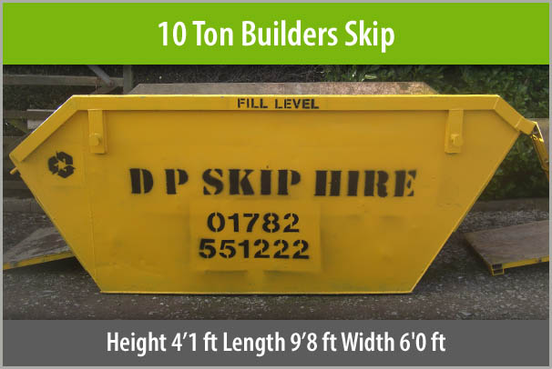 10 Ton Builders Skip For Hire Staffordshire