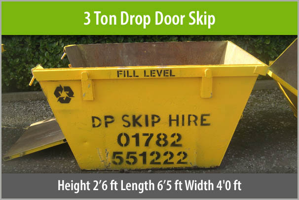 3 Ton Drop Door Skip For Hire Staffordshire